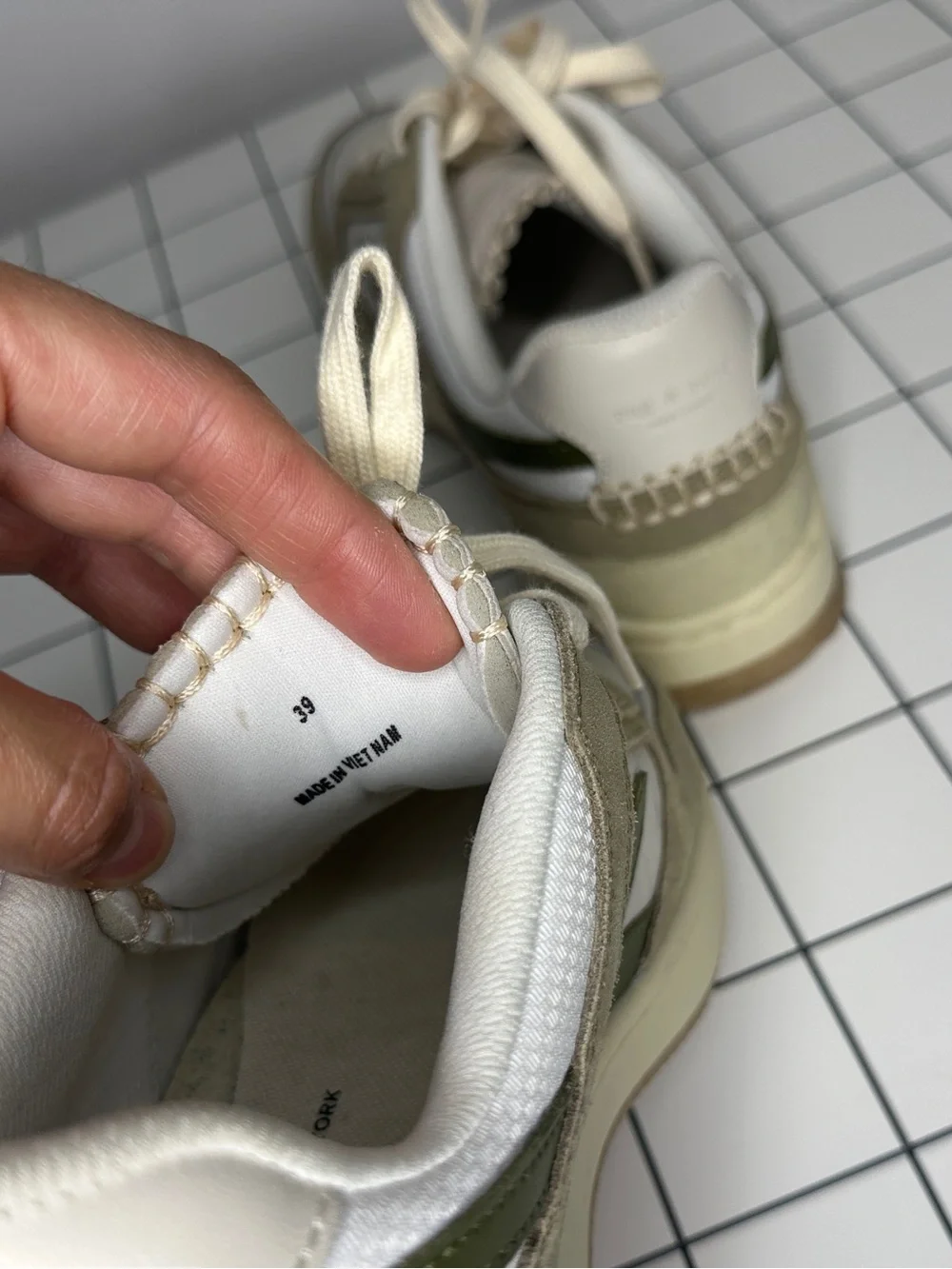 rag & bone Cream, Olive & Beige Low-Top Sneakers
